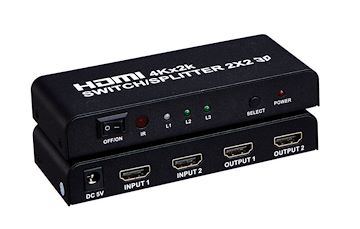 供应HDMI切换分配器2进2出 高清视频分配器